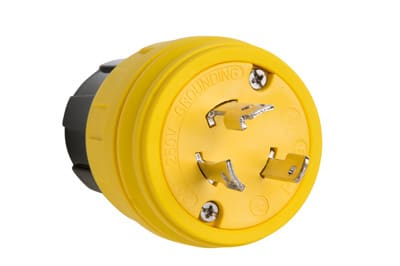 Pass & Seymour / Legrand - Pass & Seymour 28W48 Turnlok® Watertight Plug, 30A 250V, L6-30P, NEMA 4X/6P, IP65/66/67 - Yellow