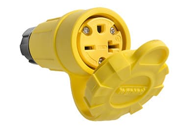 Pass & Seymour / Legrand - Pass & Seymour 15W-48 20 Amp 250 Volt 2-Pole 3-Wire NEMA 6-20R Yellow Rubber Polarized Straight Blade Connector