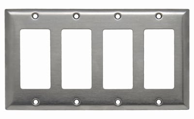 Pass & Seymour / Legrand - Pass & Seymour SS264 4Gang Wall Plate, Decorator, Standard - 302/304 Stainless Steel
