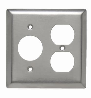 Pass & Seymour / Legrand - Pass & Seymour SS78 2Gang Wall Plate, Single Receptacle / Duplex, Standard - 302/304 Stainless Steel