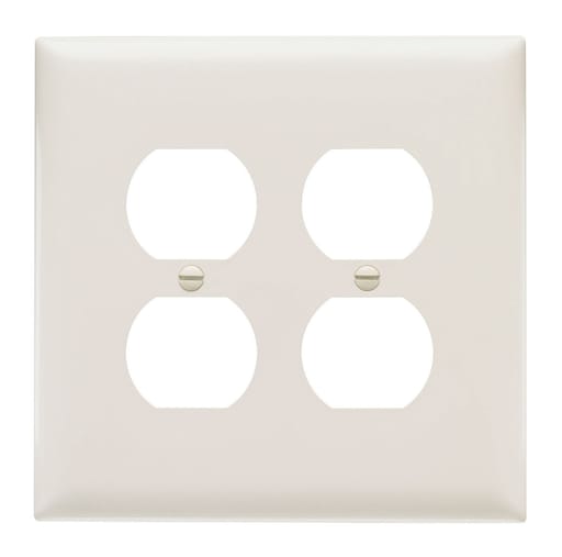 Pass & Seymour / Legrand - Pass & Seymour TPJ82-LA 2Gang Wall Plate, Duplex Receptacle, Nylon, Jumbo - Light Almond