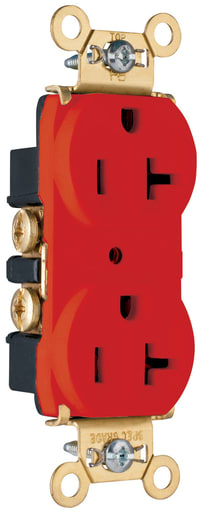 Pass & Seymour / Legrand - Pass & Seymour PS5362-RED Heavy-Duty Spec Grade Duplex Receptacle, Back & Side Wire, 20A 125V - Red