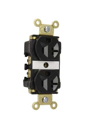 Pass & Seymour / Legrand - Pass & Seymour 5362-ABK Industrial Extra Heavy-Duty Spec Grade Duplex Receptacle, Back & Side Wire, 20A 125V - Black