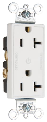 Pass & Seymour / Legrand - Pass & Seymour 26352-CDW 20A 125V Dual Controlled Plug Load Duplex Outlet White