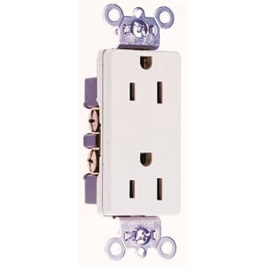 Pass & Seymour / Legrand - Pass & Seymour 26252-W Heavy-Duty Decorator Spec Grade Duplex Receptacle Back & Side Wire 15Amp 125Volt White