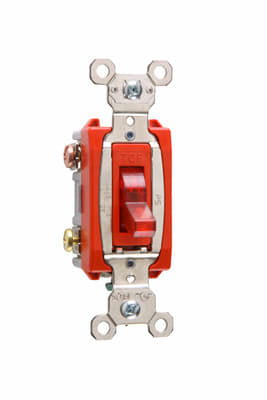 Pass & Seymour / Legrand - Pass & Seymour PS20AC3-RPL7 3way Pilot Lighted Switch, Back & Side Wire, 20A 277V - Red