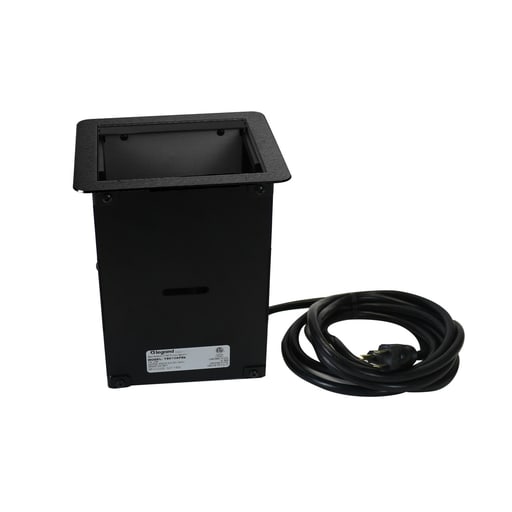 The Wiremold Co - Wiremold TB672AUBK InteGreat™ A/V TABLE BOX WITH USB, CORD ENDED, BLACK