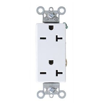 Pass & Seymour / Legrand - Pass & Seymour 26852-W Heavy-Duty Decorator Spec Grade Duplex Receptacle, Back & Side Wire, 20A 250V - White