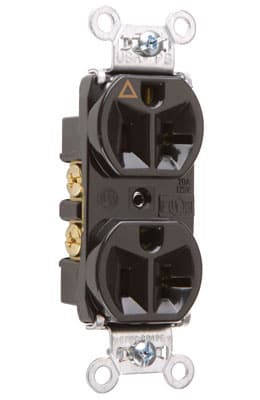Pass & Seymour / Legrand - Pass & Seymour IG5362-BK Isolated Ground Heavy-Duty Spec Grade Duplex Receptacle, Back & Side Wire, 20A 125V - Black