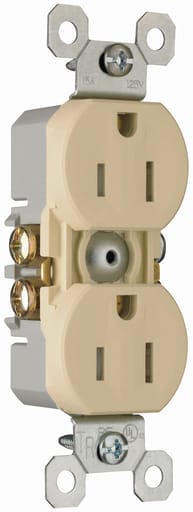 Pass & Seymour / Legrand - Pass & Seymour 3232-TRSI Tamper-Resistant, Duplex Self-Grounding Receptacle. 15 amp, 125 V. Ivory