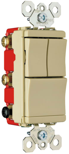 Pass & Seymour / Legrand - Pass & Seymour PS8111-20I Decorator Combo Switch, 3 Switches - Ivory