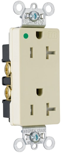 Pass & Seymour / Legrand - Pass & Seymour TR26362HGI Tamper Resistant Back and Side Wire 20 Amp 125 Volt Ivory Heavy Duty Hospital Grade Receptacles
