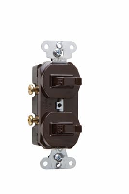 Pass & Seymour / Legrand - Pass & Seymour 690-G Single Pole, Double Combination Switch, 15 Amps, 120/277 Volts, With Ground, Brown