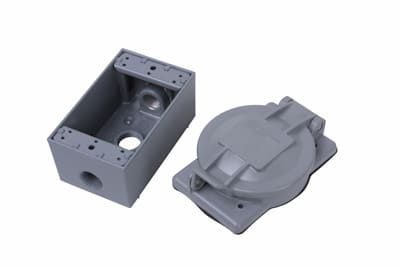 Pass & Seymour / Legrand - Pass & Seymour L1430-FIKIT 30A Locking Gray Flanged Inlet L1430FI, Weatherproof Cover WPG2, and Weatherproof Box WPB33