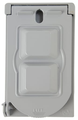 Pass & Seymour / Legrand - Pass & Seymour CA1-G Cast Weatherproof Cover Verticle,Toggle Switch + 1.750 Power Outlet,1 Self Closing Lid - Gray