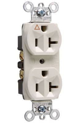Pass & Seymour / Legrand - Pass & Seymour IG5362-W Isolated Ground Heavy-Duty Spec Grade Duplex Receptacle Back & Side Wire 20Amp 125Volt, White