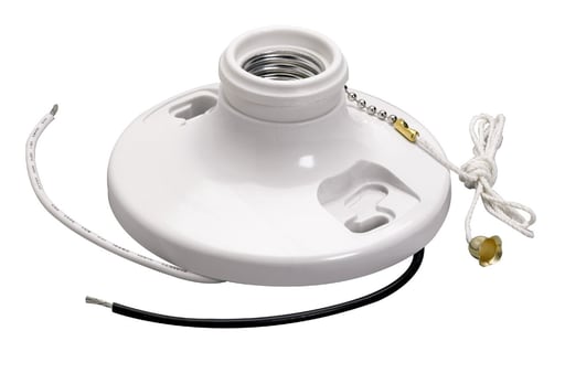 Pass & Seymour / Legrand - Pass & Seymour 280-WH6 250V 250W White Phenolic Medium Base Incandescent Lampholder