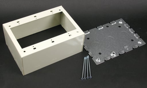The Wiremold Co - Wiremold V5744-3 4-5/8 x 6-1/2 x 2-3/4" Ivory Steel 1-Channel Raceway 3-Gang Extra Deep Switch and Receptacle Box