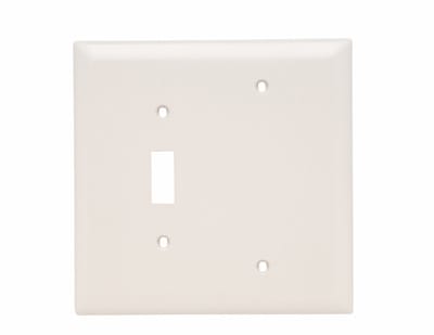 Pass & Seymour / Legrand - Pass & Seymour TPJ113-W 2Gang Wall Plate, Toggle / Blank, Nylon, Jumbo - White