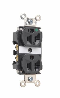 Pass & Seymour / Legrand - Pass & Seymour 8300-BK Extra Heavy-Duty Hospital Grade Duplex Receptacle, Back & Side Wire, 20A 125V - Black