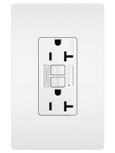 Pass & Seymour / Legrand - Pass & Seymour 2097-NTLTRW 20A 125V Self-Test Tamper-Resistant GFCI with Nightlight White