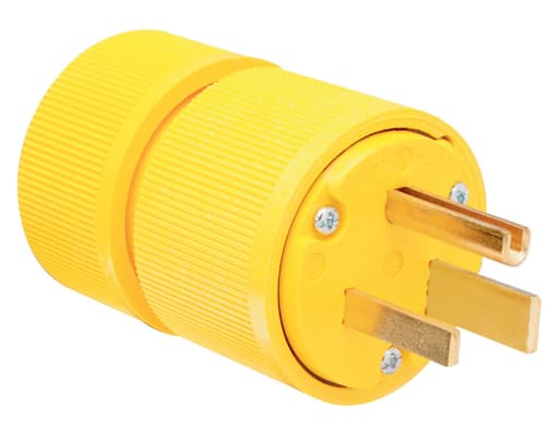 Pass & Seymour / Legrand - Pass & Seymour D0651 Gator Grip Plug, 2pole 3wire, 50amp 250V Grounding - Yellow