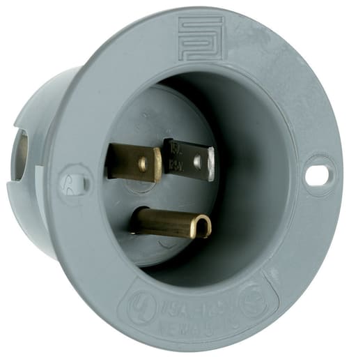Pass & Seymour / Legrand - Pass & Seymour 5278-SS Straight Blade 2Pole 3Wire 15Amp 125Volt Flanged Inlet