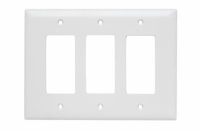 Pass & Seymour / Legrand - Pass & Seymour TPJ263-W 3Gang Wall Plate, Decorator, Nylon, Jumbo - White
