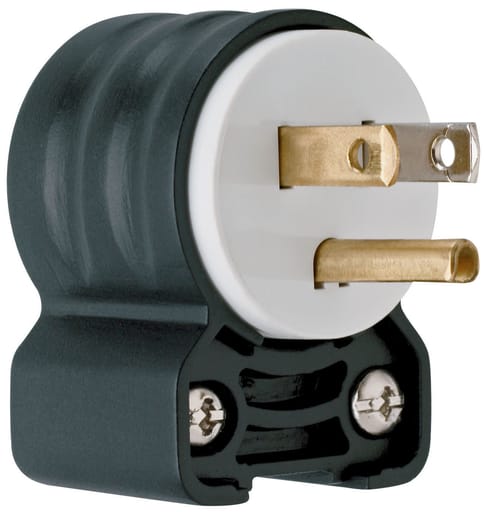 Pass & Seymour / Legrand - Pass & Seymour PS5266-SSAN Straight Blade Plug 2Pole 3Wire 15Amp 125Volt Angle
