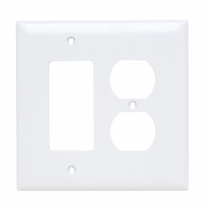 Pass & Seymour / Legrand - Pass & Seymour TPJ826-W 2Gang Wall Plate, Duplex / Decorator, Nylon, Jumbo - White