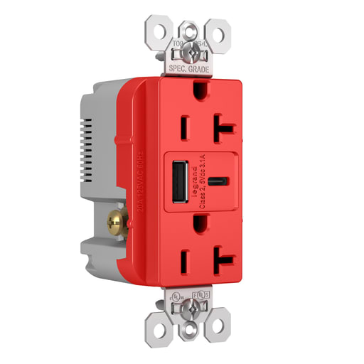 Pass & Seymour / Legrand - P&S TR20USBACRED 20A 125V DUP TR RE