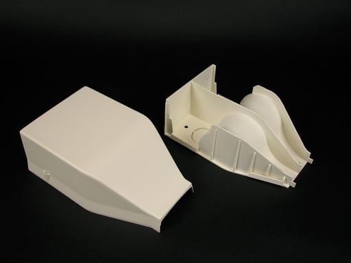 The Wiremold Co - Wiremold 2310DFO-WH 2300-Series Radiused Divided Entrance End Fitting
