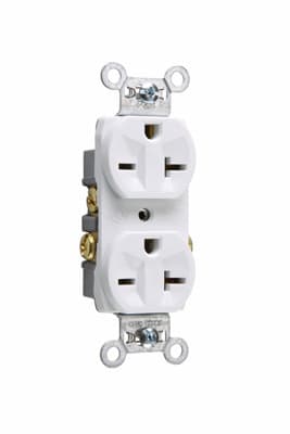 Pass & Seymour / Legrand - Pass & Seymour 5850-W Commercial Spec Grade Duplex Receptacle Side Wire 20A 250V - White