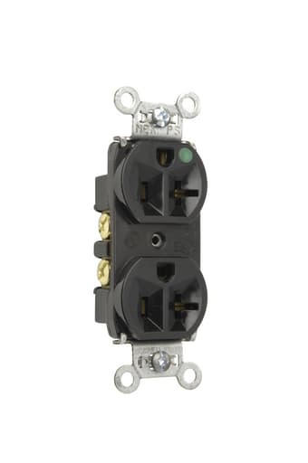 Pass & Seymour / Legrand - Pass & Seymour 8300-HBK Heavy-Duty Hospital Grade Compact Design Duplex Receptacle, Back & Side Wire, 20A 125V - Black