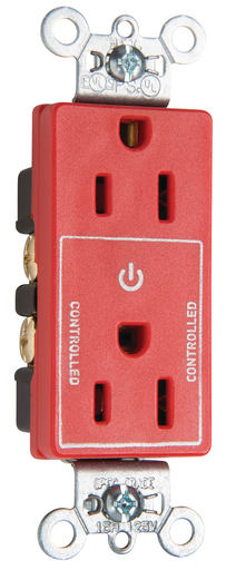 Pass & Seymour / Legrand - Pass & Seymour 26252-CHRED 15A 125V Half Control Decorator Receptacle Red