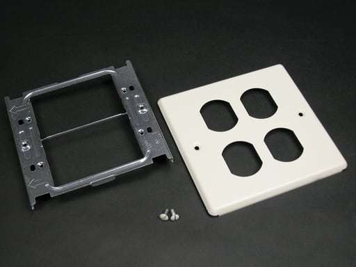 The Wiremold Co - Wiremold G4047BB 4-3/4 x 5-1/8" Gray Steel Multiple Channel Raceway 2-Gang Cover 2-Duplex Receptacle