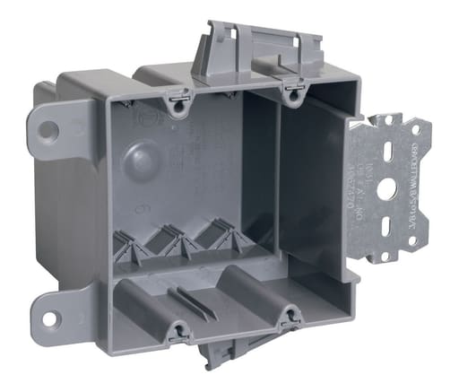 Pass & Seymour / Legrand - Pass & Seymour S2-35-S50AC Double Gang, Wood & Steel Stud Bracket Box w/ Quick/Click, 3/8 Offset, for Use With 3/8 to 5/8 Wallboard