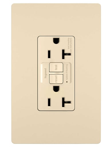 Pass & Seymour / Legrand - Pass & Seymour 2097-NAI 20A 125V Self-Test Tamper-Resistant GFCI with Alarm NAFTA Ivory