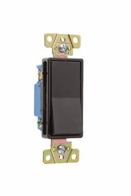 Pass & Seymour / Legrand - Pass & Seymour 2603-BK 3-Way Decorator Switch, 15A 120/277V, Back & Side Wire - Black