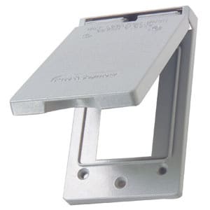 Pass & Seymour / Legrand - Pass & Seymour CA26-GV Cast Weatherproof Cover Decorator or Ground Fault Circuit Interruptor Vertical, 1 Self Closing Lid - Gray