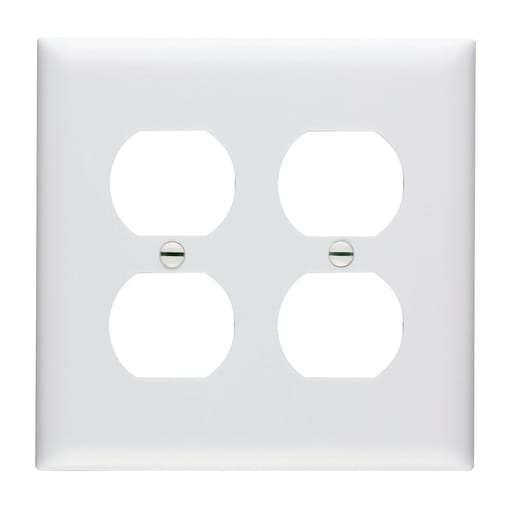 Pass & Seymour / Legrand - Pass & Seymour TP82-W 2Gang Wall Plate, Duplex Receptacle, Nylon, Standard - White