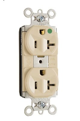 Pass & Seymour / Legrand - Pass & Seymour PT-8300HI 125 Volt 20 Amp Heavy Duty Hospital Grade Duplex Receptacle