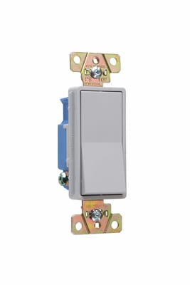 Pass & Seymour / Legrand - Pass & Seymour 2601-GRY Single Pole, Back and Side Wire, Decorator Switch, 15 amps, 120/277V - Gray.