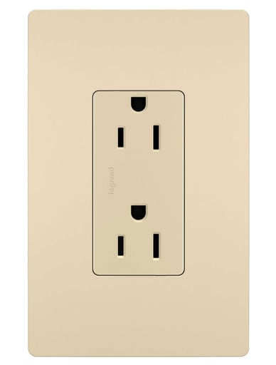 Pass & Seymour / Legrand - Pass & Seymour 885-TRI radiant® Decorator Tamper-Resistant Receptacle, 15A 125V (5-15R), Ivory
