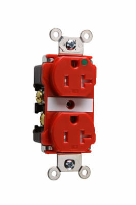 Pass & Seymour / Legrand - Pass & Seymour TR63-HRED 20 Amp 125 VAC 2-Pole 3-Wire NEMA 5-20R Red Nylon Tamper-Resistant Duplex Receptacle