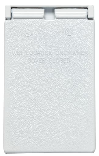 Pass & Seymour / Legrand - Pass & Seymour CA8-WV Weatherproof Cover 1 Gang Duplex Receptacle Vertical 1 Self Closing Lid - White
