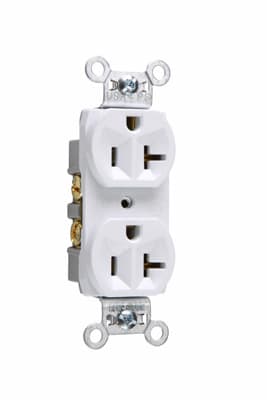 Pass & Seymour / Legrand - Pass & Seymour CR20-W Commercial Spec Grade Duplex Receptacle, 20Amp, 125V, White