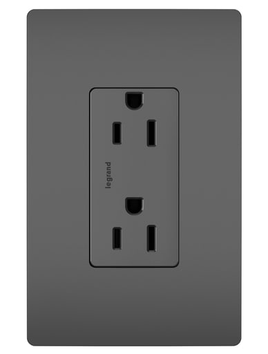 Pass & Seymour / Legrand - Pass & Seymour 885-TRBK radiant® Decorator Tamper-Resistant Receptacle, 15A 125V (5-15R), Black