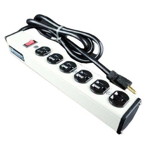 The Wiremold Co - Wiremold ULB620-6 13-3/4" 120 Volt 20 Amp 6-Outlet Slide-Off Mount Gray Aluminum Snap-On Plug-In Outlet Center Unit