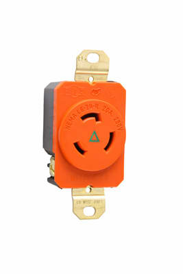 Pass & Seymour / Legrand - Pass & Seymour IGL620-R Turnlok Single Receptacle, 3wire, 20A 250V Isolated Ground